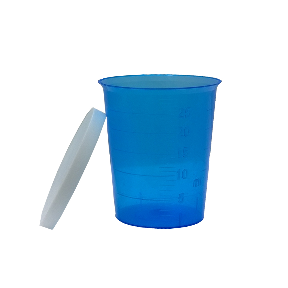 Messbecher blau mit passendem Deckel 30 ml