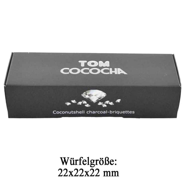 TOM Cococha Diamond ShiSha Naturkohle 22x22x22mm -  Kokosnusskohle 54 Stücke